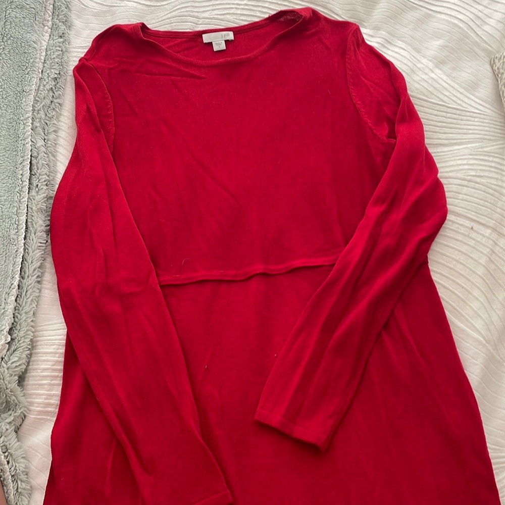 J Jill red tunic style sweater size small